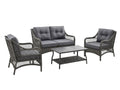 4-Piece Outdoor Sofa Set - Brown + Grey