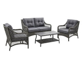 4-Piece Outdoor Sofa Set - Brown + Grey