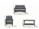 4-Piece Outdoor Sofa Set - Brown + Grey