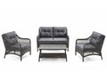 4-Piece Outdoor Sofa Set - Brown + Grey