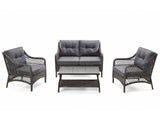 4-Piece Outdoor Sofa Set - Brown + Grey