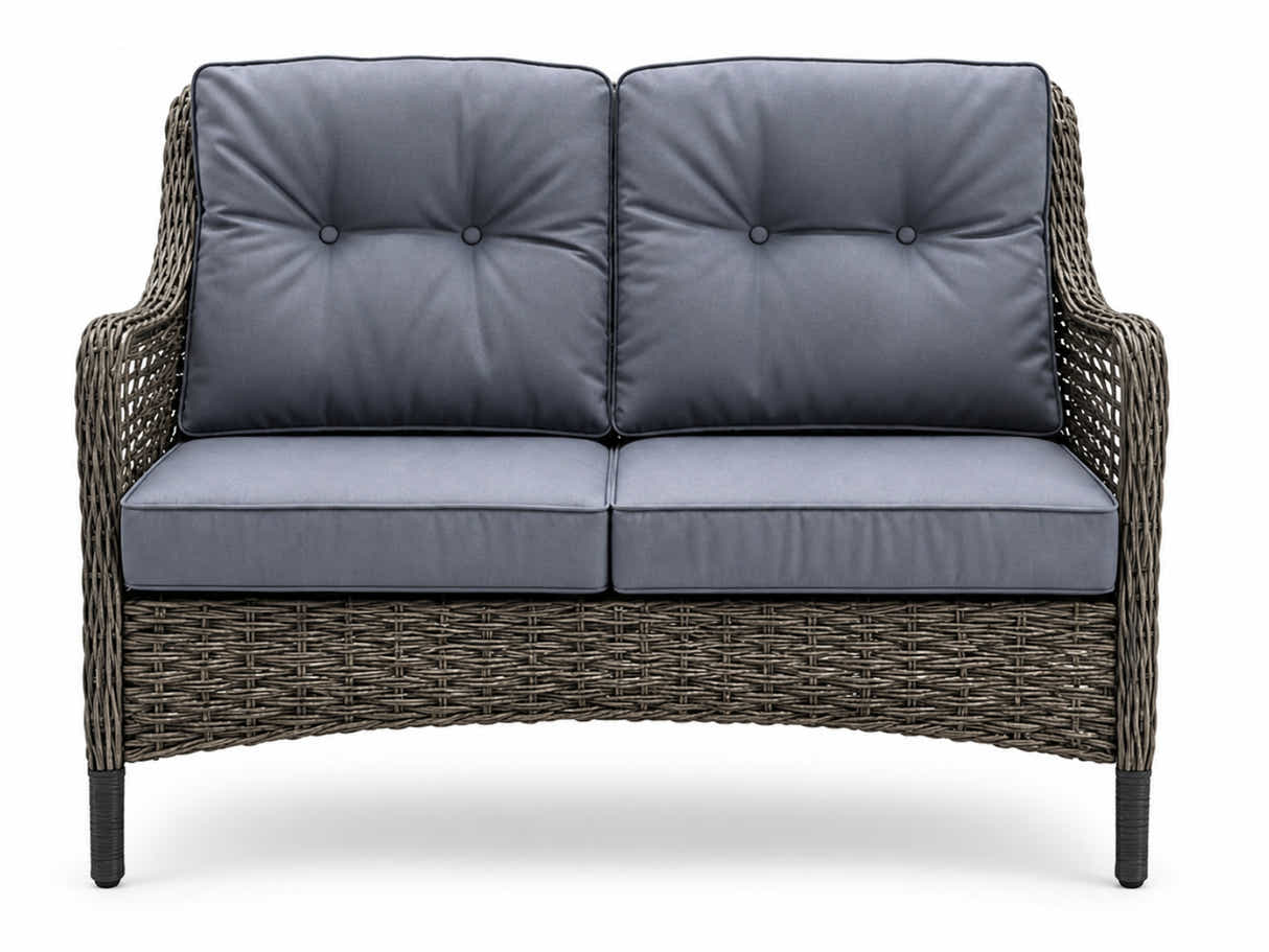 4-Piece Outdoor Sofa Set - Brown + Grey