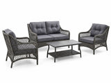 4-Piece Outdoor Sofa Set - Brown + Grey