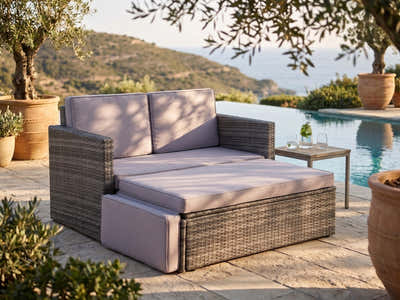 2-Piece Outdoor Sofa Set - Grey