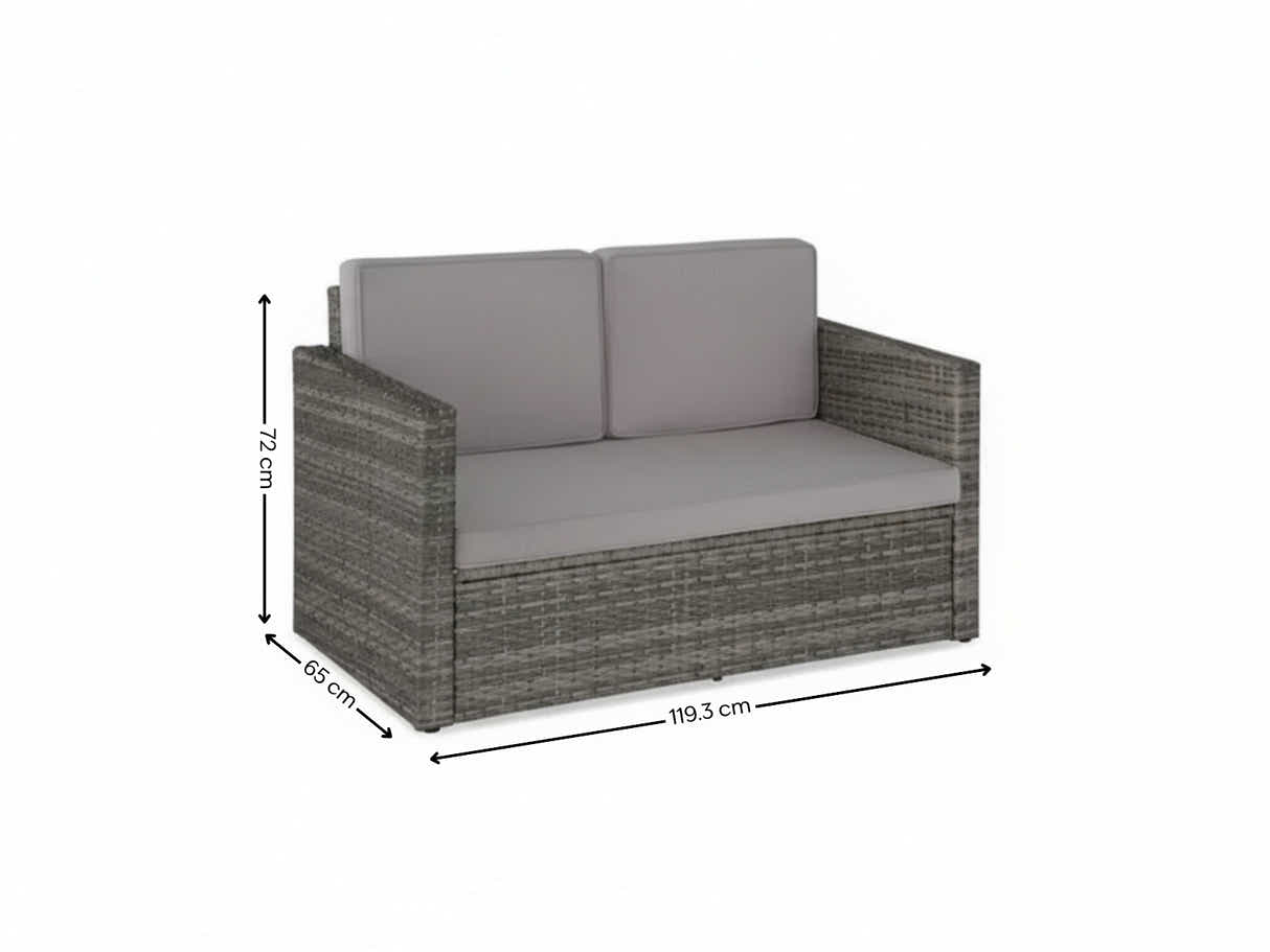 2-Piece Outdoor Sofa Set - Grey