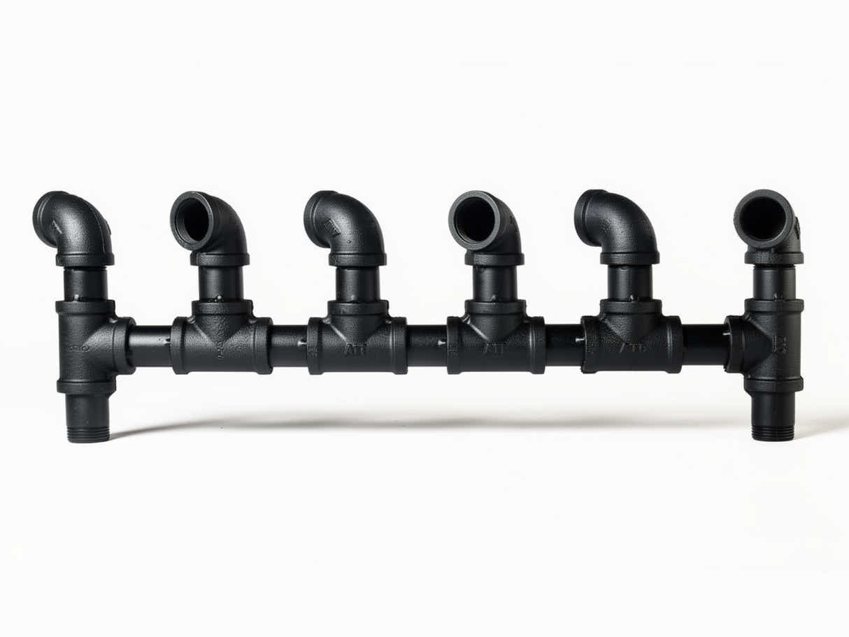 Wall-Mounted Pipe Wine Rack - 6 Bottle Holder