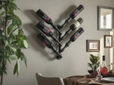 Wall-Mounted Pipe Wine Rack - 6 Bottle Holder