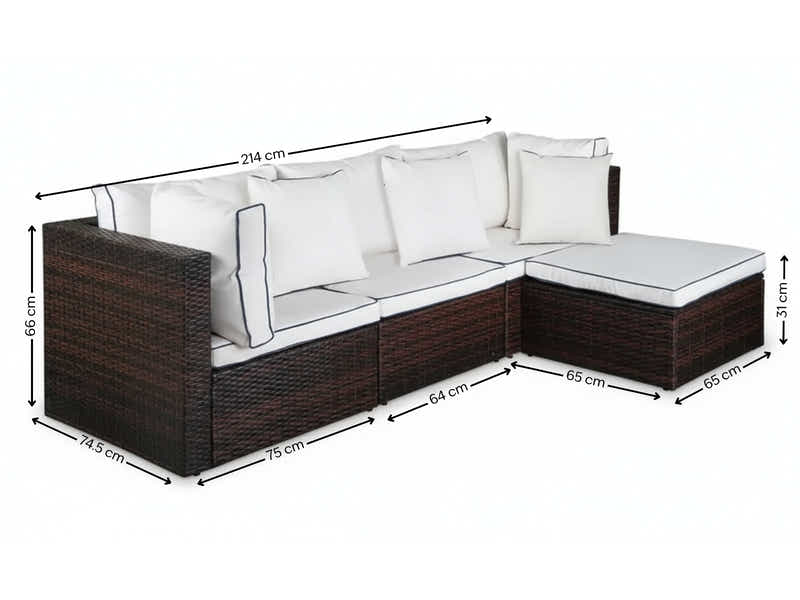 Hampton 4PC PE Rattan Outdoor Sofa Set