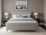 DS Edina Velvet Bed Frame Grey - Queen