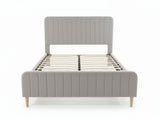 DS Edina Velvet Bed Frame Grey - Queen