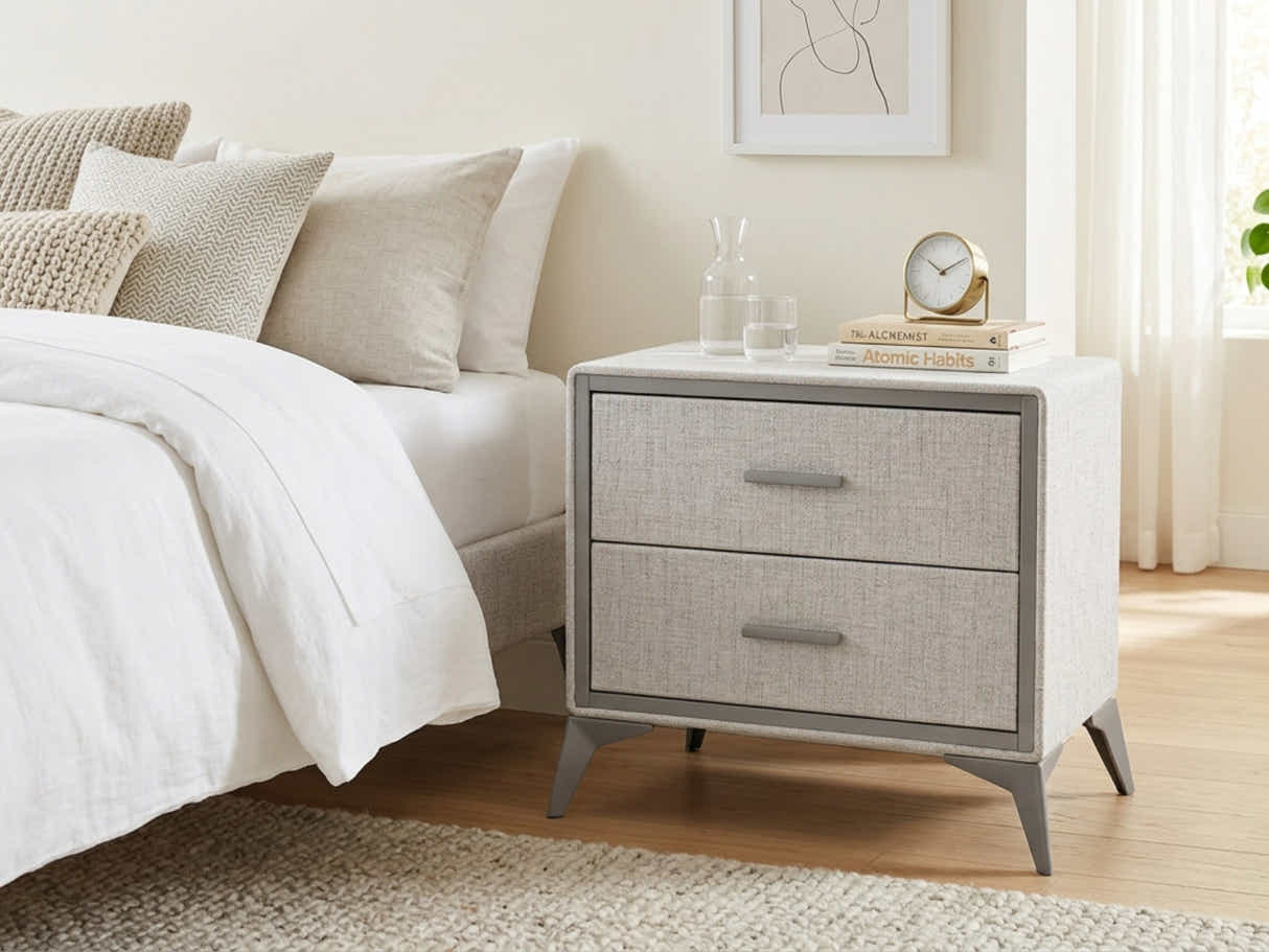 Delani Bedside Table - Grey