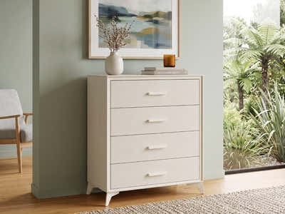 Delani 4-Drawer Tallboy - Cream