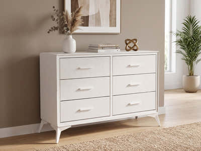 Delani 6-Drawer Lowboy - Cream