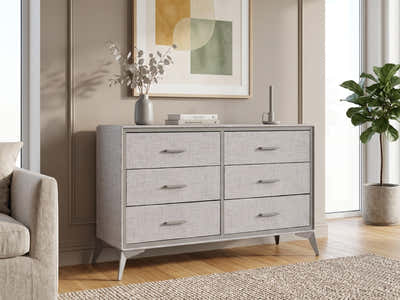 Delani 6-Drawer Lowboy - Grey