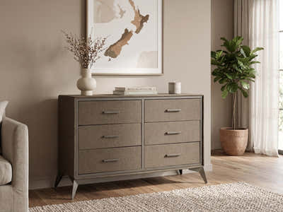 Delani 6-Drawer Lowboy - Brown