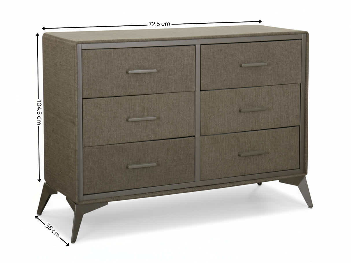 Delani 6-Drawer Lowboy - Brown