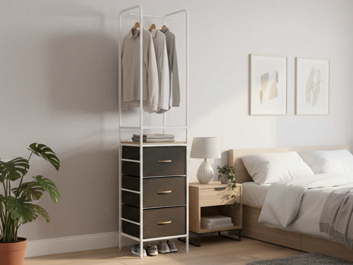 Delani Open Wardrobe with 3 Drawers