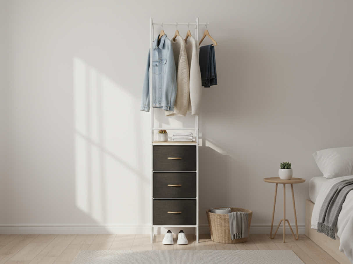 Delani Open Wardrobe with 3 Drawers