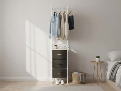 Delani Open Wardrobe with 3 Drawers