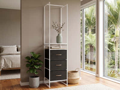 Delani Open Wardrobe with 3 Drawers