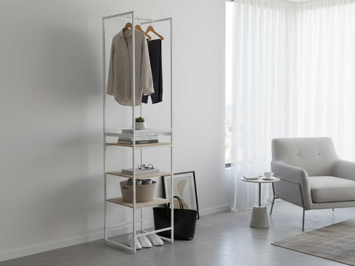 Delani Open Wardrobe with Shelves