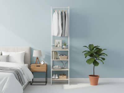 Delani Open Wardrobe with Shelves