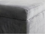 Delani Velvet Ottoman Bench With Storage - Charcoal