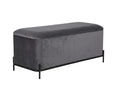 Delani Velvet Ottoman Bench With Storage - Charcoal