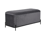 Delani Velvet Ottoman Bench With Storage - Charcoal