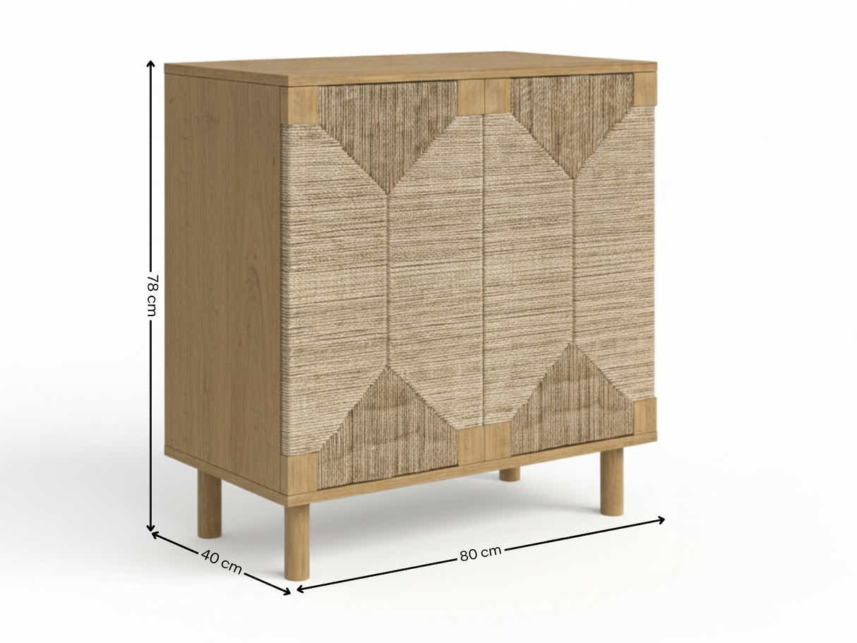 Natus Braided 2-Door Cabinet - 80 cm