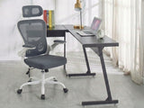 Corner Desk & Molina Mesh Task Chair White+Grey