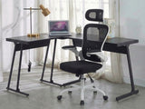 Corner Desk & Molina Mesh Task Chair White+Black