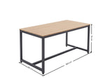 Wooden Dining Table with Metal Legs - 160 cm