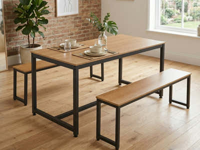 3-Piece Wooden Dining Set