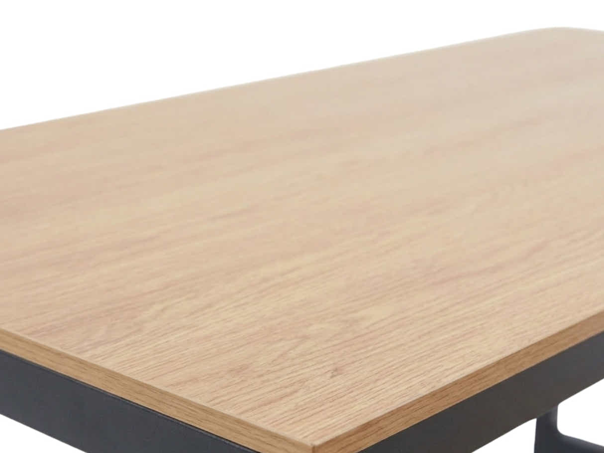 Wooden Dining Table with Metal Legs - 160 cm
