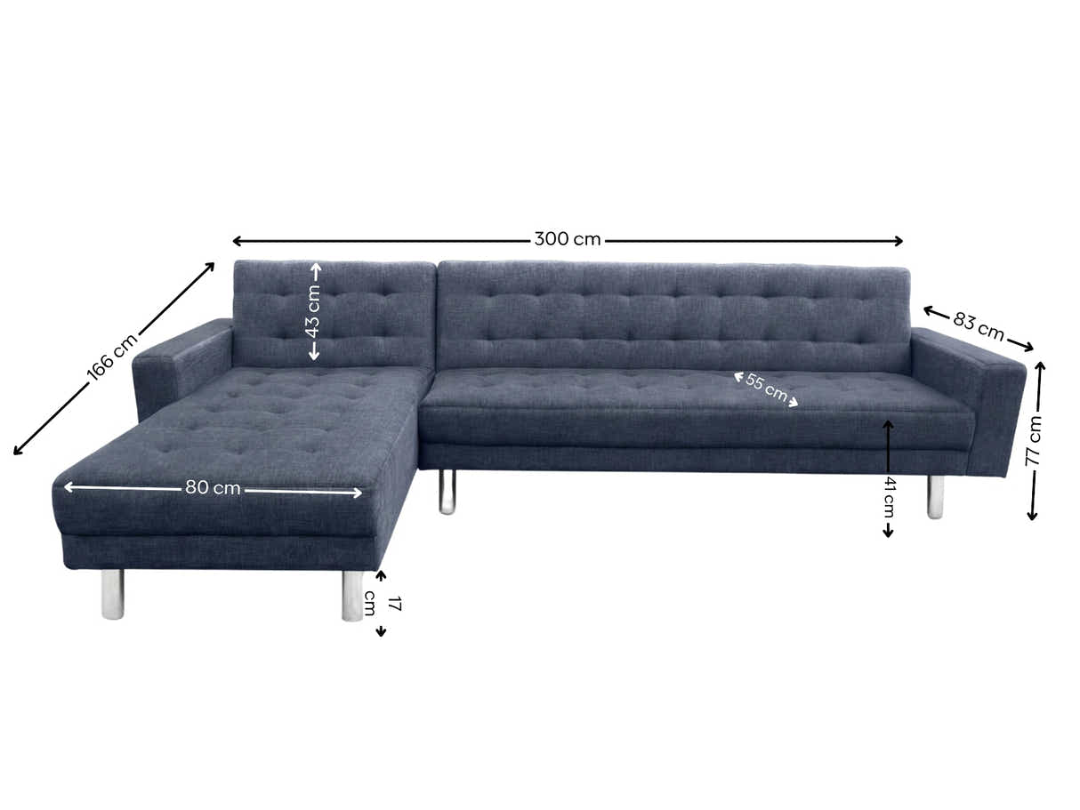 Klika Linen Sofa Bed - Grey