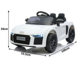 Kids Ride On Car Licenced Audi R8 - White