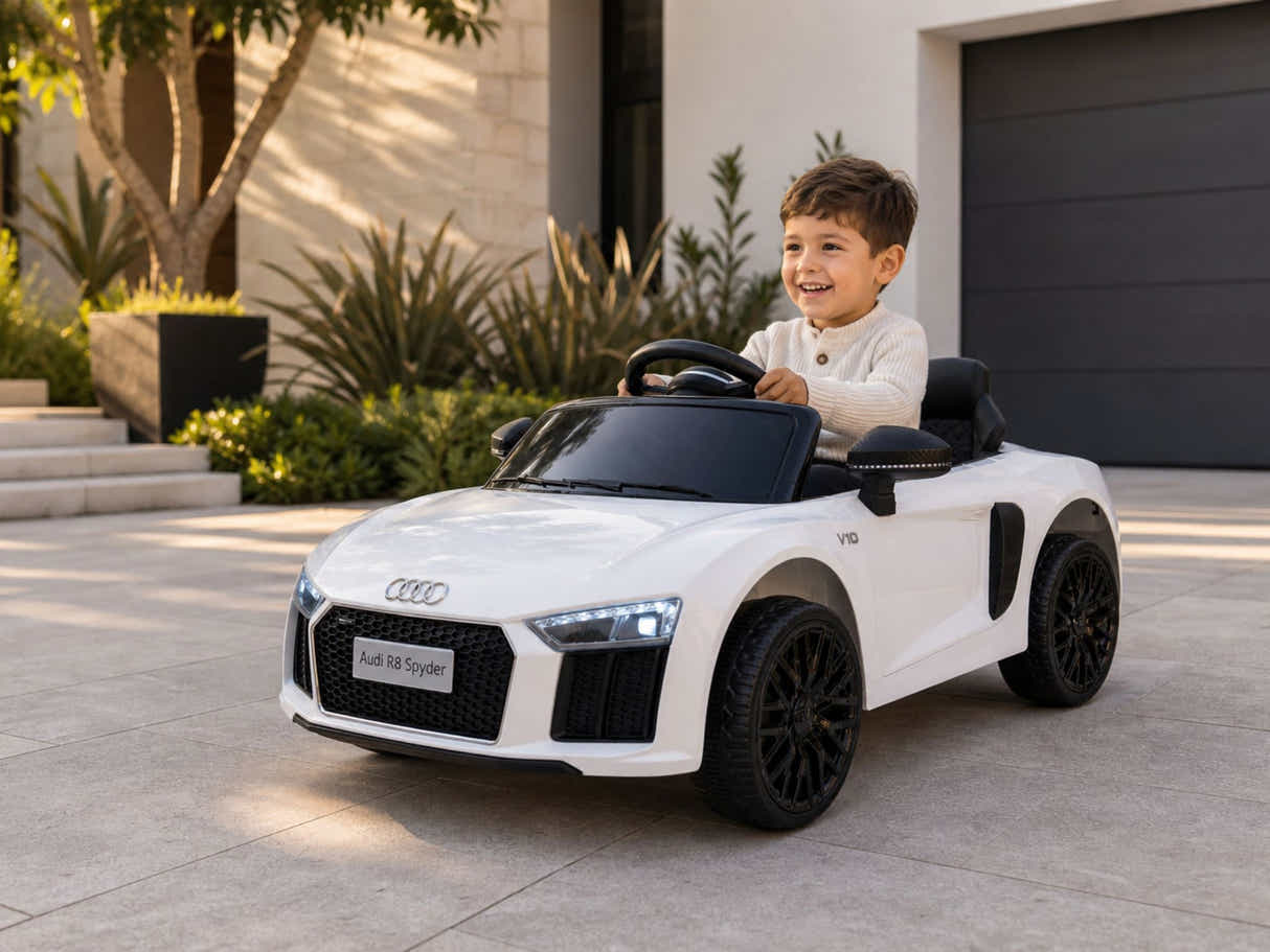 Kids Ride On Car Licenced Audi R8 - White