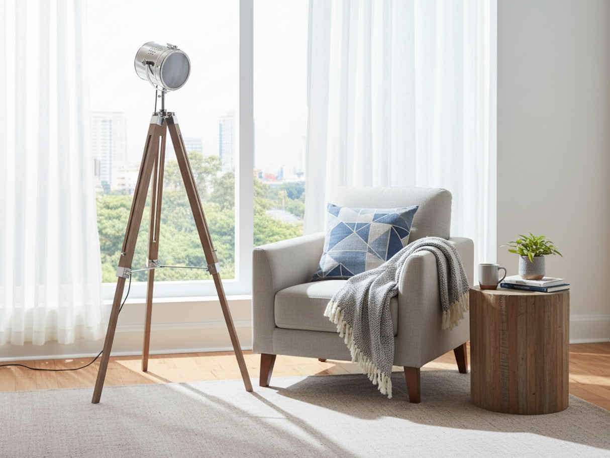 Flack Tripod Floor Lamp - Antique Ash