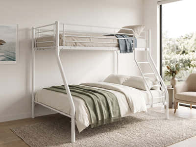 DS Metal Triple Bunk Bed - White