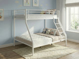 Metal Triple Bunk Bed - White & Bon10 Single + Bon15 Double Mattresses