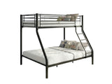 Metal Triple Bunk Bed - Black & Bon10 Single + Bon15 Double Mattresses