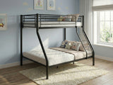 Metal Triple Bunk Bed - Black & Bon10 Single + Bon15 Double Mattresses