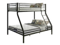 Metal Triple Bunk Bed - Black & Bon10 Single + Bon21 Double Mattresses