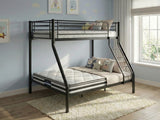 Metal Triple Bunk Bed - Black & Bon10 Single + Bon21 Double Mattresses