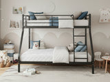 Metal Triple Bunk Bed - Black & Bon15 Single + Bon15 Double Mattresses
