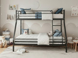 Metal Triple Bunk Bed - Black & Bon15 Single + Bon21 Double Mattresses