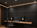 Pyramid Acoustic Foam Panels 50 × 50cm – 12 Pack