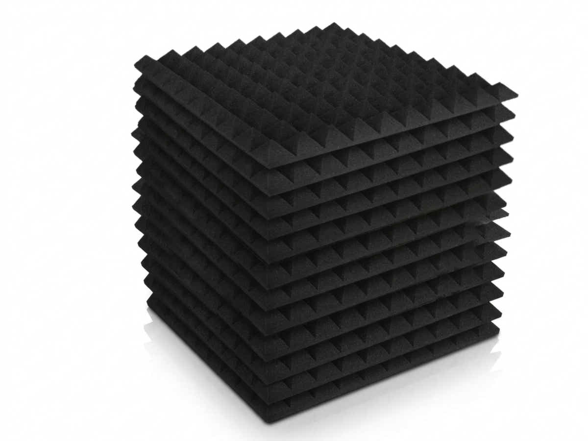 Pyramid Acoustic Foam Panels 50 × 50cm – 12 Pack