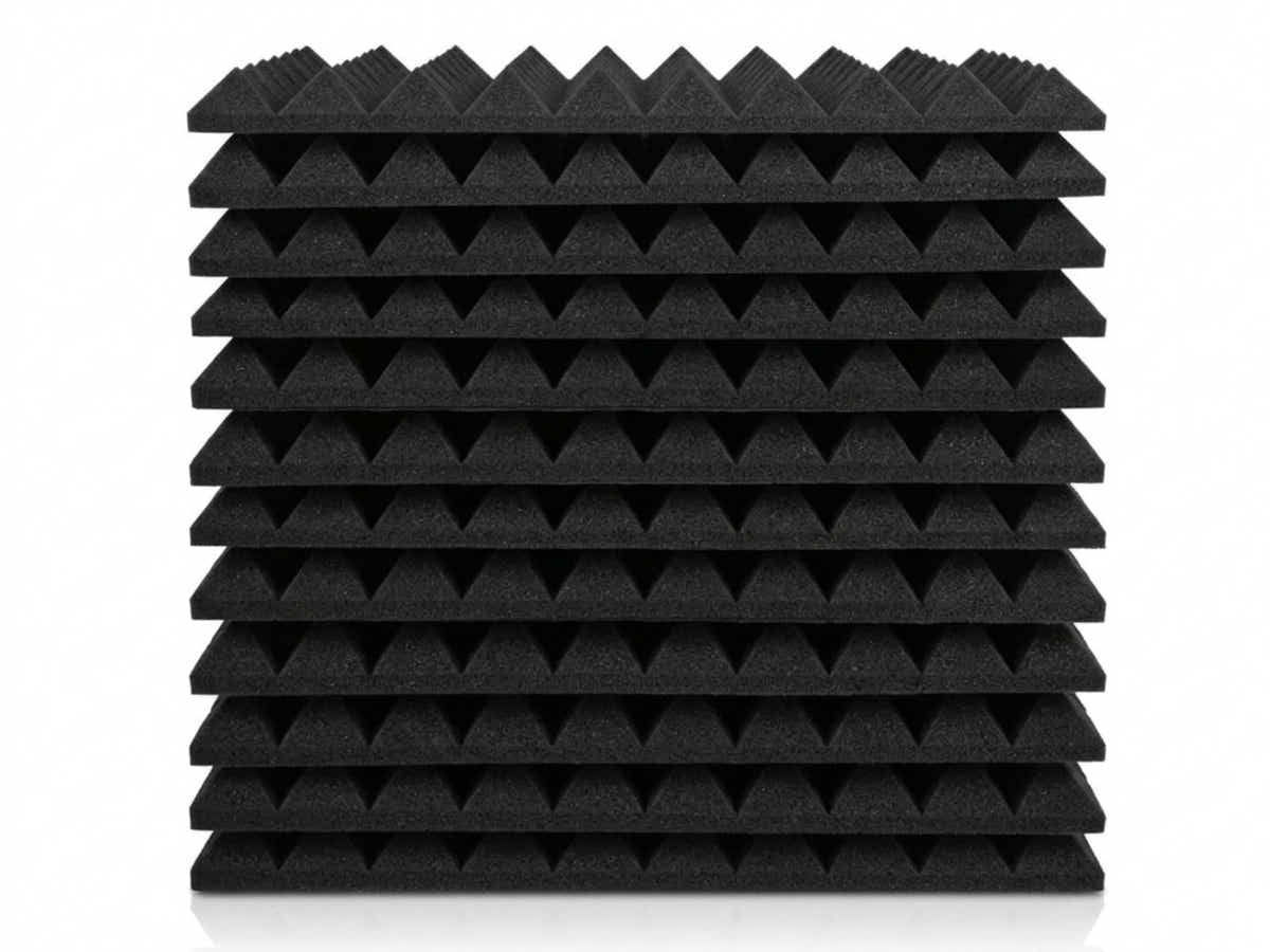 Pyramid Acoustic Foam Panels 50 × 50cm – 12 Pack